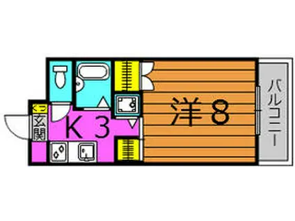 プラスパー伊敷(1K/4階)の間取り写真