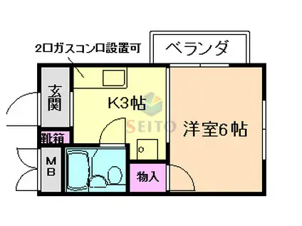 ラフィーネ7号館(1K/2階)の間取り写真