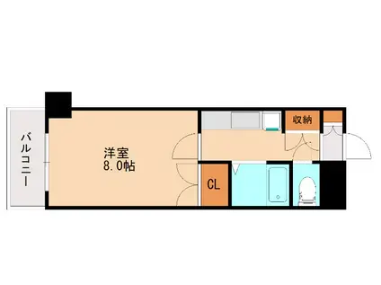 ベルトピアエグゼ南福岡(1K/3階)の間取り写真