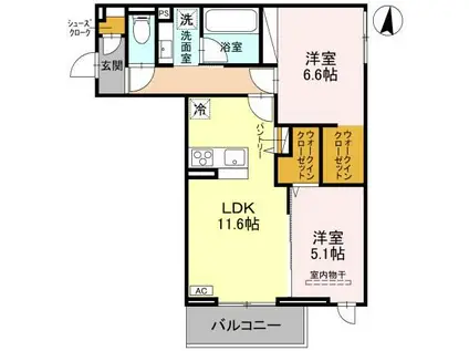 FORTUNA DUO(2LDK/3階)の間取り写真