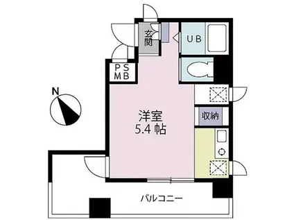 ケーエスビル(ワンルーム/5階)の間取り写真