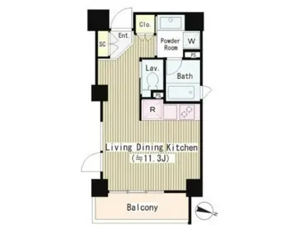 パークヒルズ赤坂(ワンルーム/7階)の間取り写真