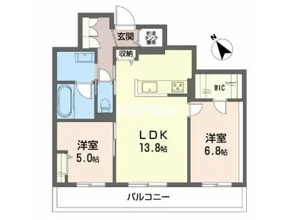 シャーメゾンIROHA(2LDK/2階)の間取り写真