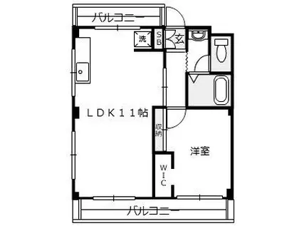サンコーポ中丸子(1LDK/2階)の間取り写真