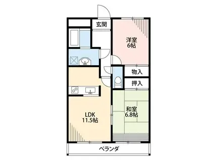 エクセル本郷(2LDK/2階)の間取り写真