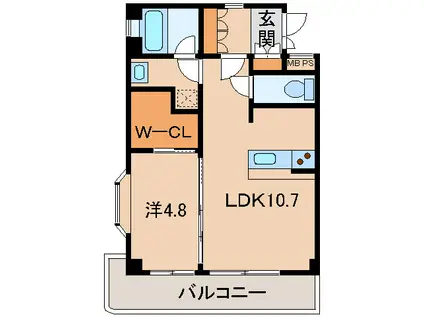 レスペート西庄VI(1LDK/3階)の間取り写真