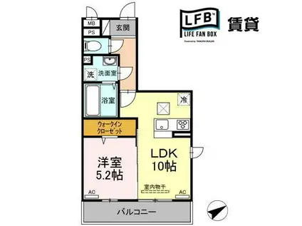 オーシエルメゾン(1LDK/1階)の間取り写真