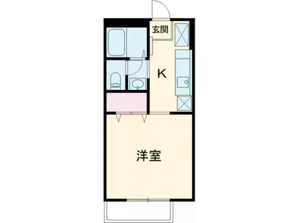 ジュネス離宮(ワンルーム/2階)の間取り写真