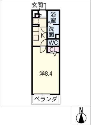 ゼオ志賀本通(1K/3階)の間取り写真