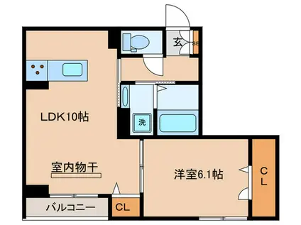 コーポ ウイスタリヤ(1LDK/2階)の間取り写真
