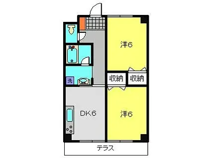 星野ハイツA(2DK/1階)の間取り写真