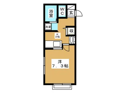 バーミリオン1982(1K/2階)の間取り写真