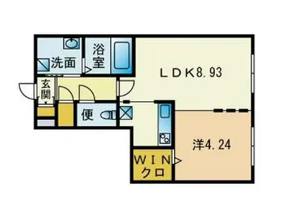 ブランシェ住吉ウエスト(1LDK/3階)の間取り写真
