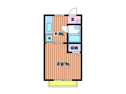 第5ホークハイツ(1K/2階)の間取り写真