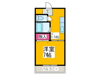 JPアパートメント柏原(1K/3階)の間取り写真