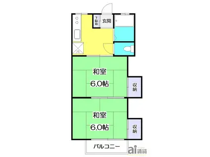 グリーンキャスタル(2K/2階)の間取り写真