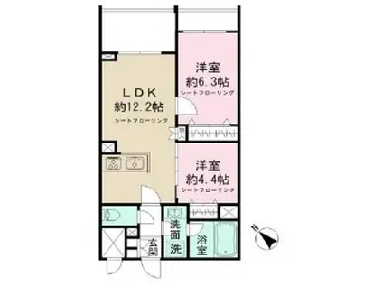 MOCXION INAGI(2LDK/2階)の間取り写真