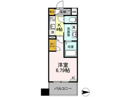 コンフォートレジデンス仙台東口(1K/2階)の間取り写真