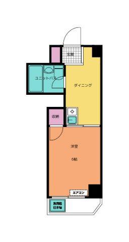グランドール矢野(1K/4階)の間取り写真