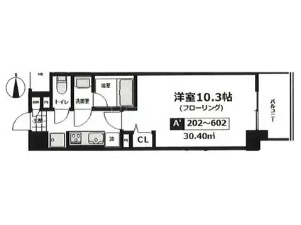 アグレアーブル(1K/3階)の間取り写真