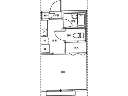 納1Kハイツ(1K/2階)の間取り写真