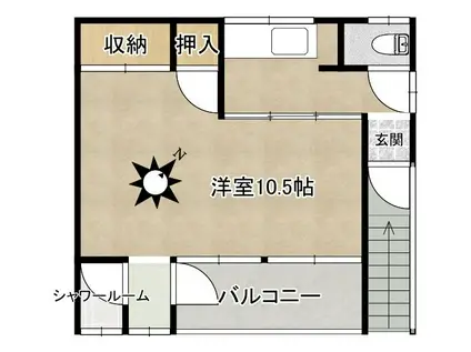 中屋アパート(1K/2階)の間取り写真