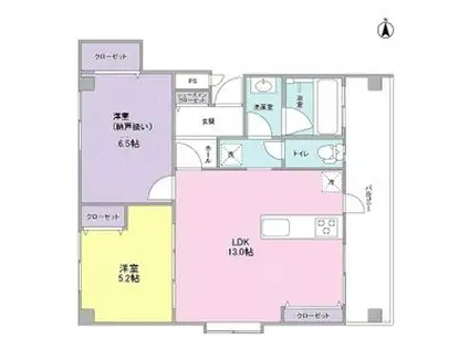 GRAND JETE キセラ川西(2LDK/3階)の間取り写真