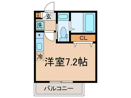 WINDWARD YAKO(ワンルーム/2階)の間取り写真