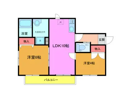 メゾン松実(2LDK/1階)の間取り写真