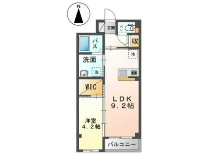 エピックハイム(1LDK/2階)の間取り写真