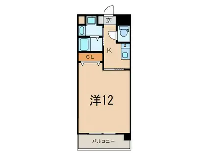 デスパシオ熊本(1K/1階)の間取り写真