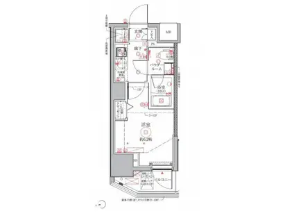 クレイシア川口(1K/10階)の間取り写真