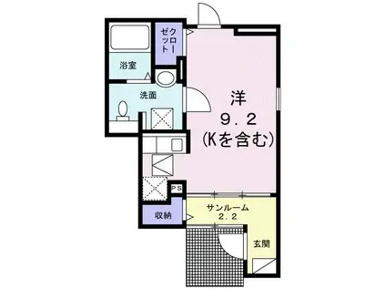 フィオーレ(ワンルーム/1階)の間取り写真