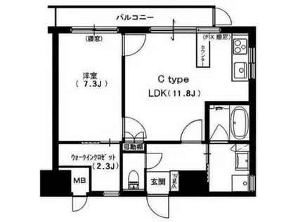 ヒルクレスト御茶ノ水(1LDK/8階)の間取り写真