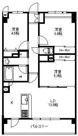 クレール大洲(3LDK/2階)の間取り写真