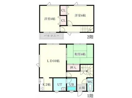 メゾンショウエイ(3LDK/1階)の間取り写真