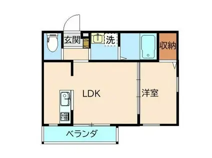 R-SIXTEEN(1LDK/2階)の間取り写真