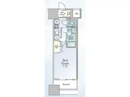 ルフォンブランシェ品川南大井(1K/15階)の間取り写真