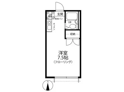 エスポアール(ワンルーム/1階)の間取り写真