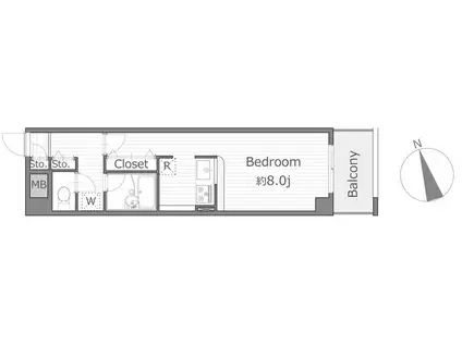 フォートレスニイヤ(ワンルーム/4階)の間取り写真