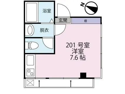 ケイエスコーポ(ワンルーム/2階)の間取り写真