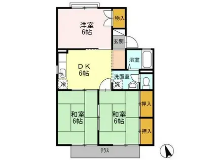 セジュールそれいゆ A棟(3DK/1階)の間取り写真