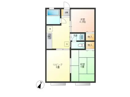 ハイツ坂本(2LDK/1階)の間取り写真
