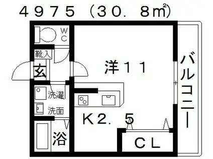 エストレノ(1K/3階)の間取り写真