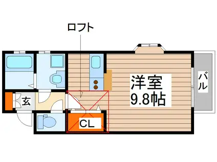 グラン597(ワンルーム/1階)の間取り写真