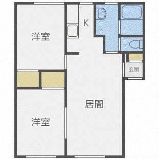 コモド45(2LDK/1階)の間取り写真