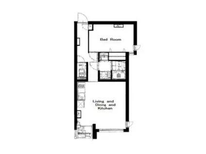 カーサANNEX(1LDK/4階)の間取り写真