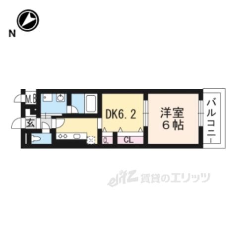 RADIER MARU.T(1DK/1階)の間取り写真