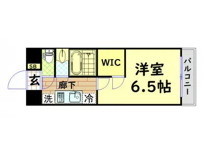 エステージ難波ウエスト(1K/3階)の間取り写真