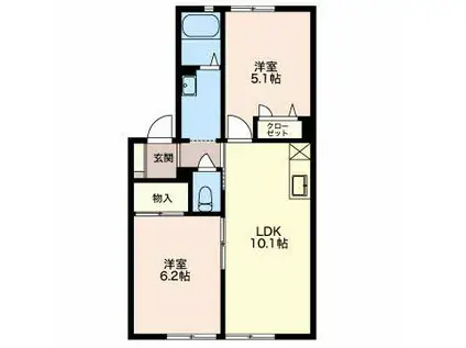 ロワジール(2LDK/1階)の間取り写真